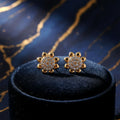 Floral Gold-Finish Stone Stud Earrings for Daily & Party Wear