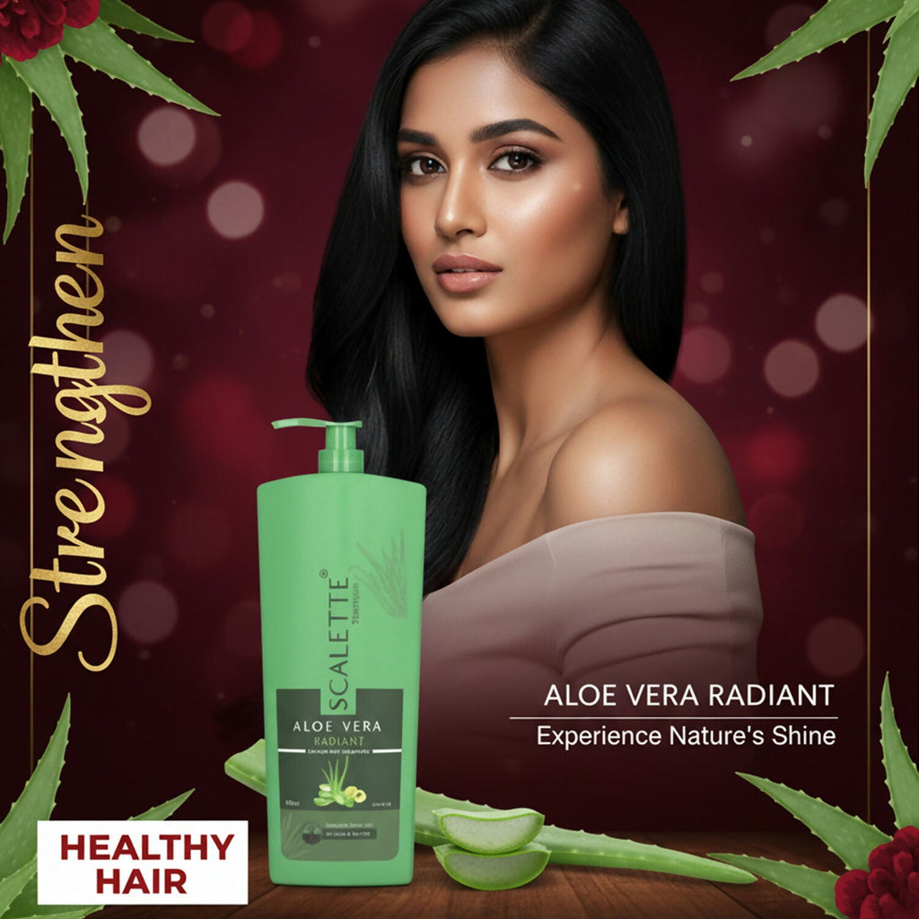 Scalette Aloe Vera Radiant Shampoo With Conditioner In 1, for Smooth, Shiny & Nourished Hair Care