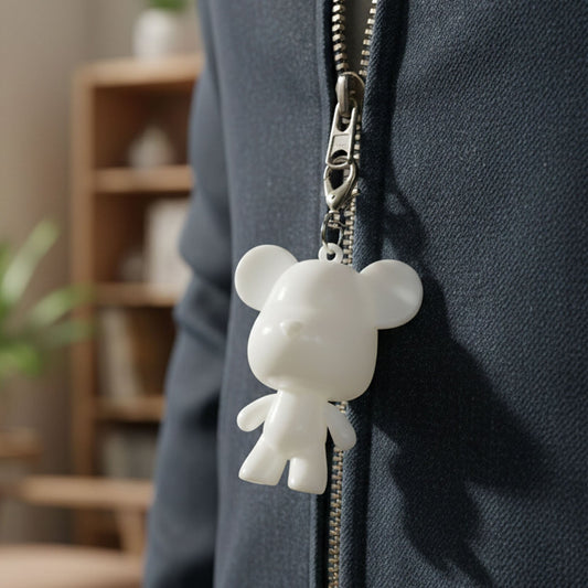 Cartoon bear mini figure keychain charm suitable for bags and keys