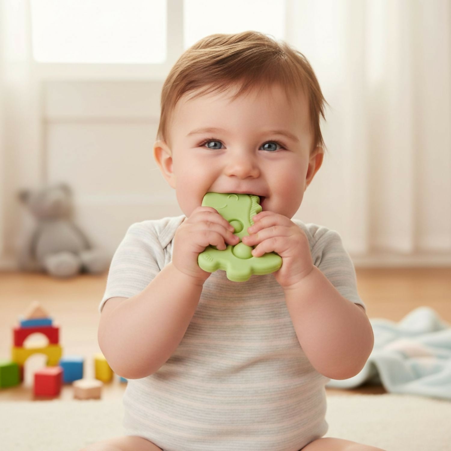 Silicone Dinosaur Pop-it Baby Teether