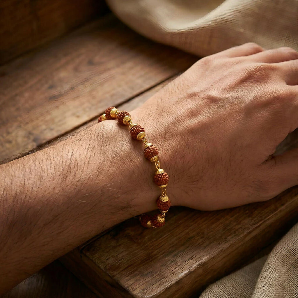 Shiv Mahakal Pendant With Rudraksha Mala & Bracelet Combo