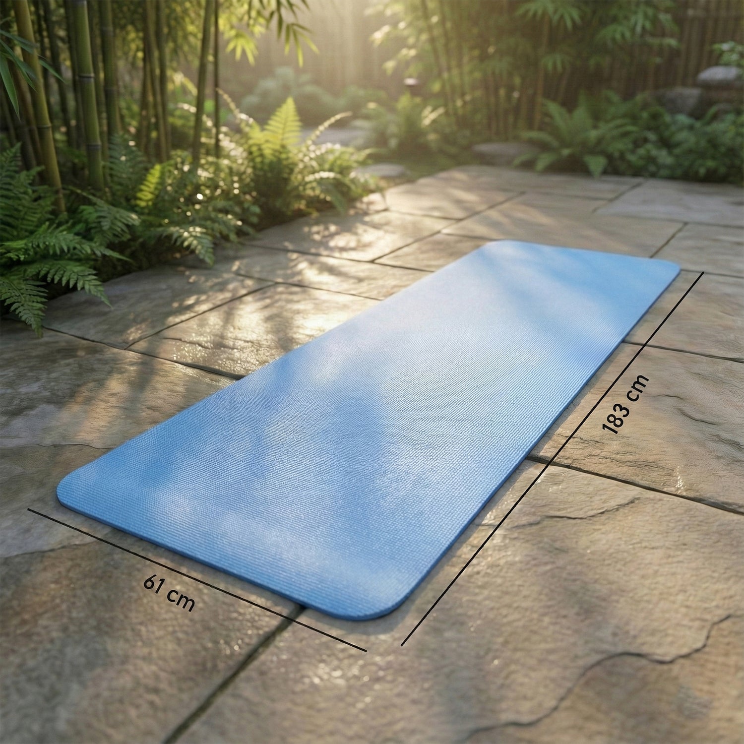 Gym exercise mat showing thickness and durability
