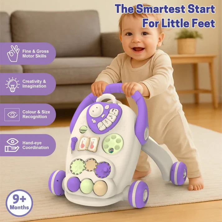 Aditi Happy Feet Baby Walker, Anti-Slip Wheels, Music, Stable Design with Water Tank (9+Month)