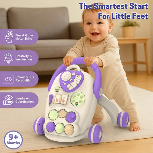 Aditi Happy Feet Baby Walker, Anti-Slip Wheels, Music, Stable Design with Water Tank (9+Month)