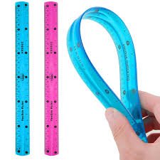 Flexible Ruler Scale 30 cm | Folding Measuring Ruler, Pack of 2