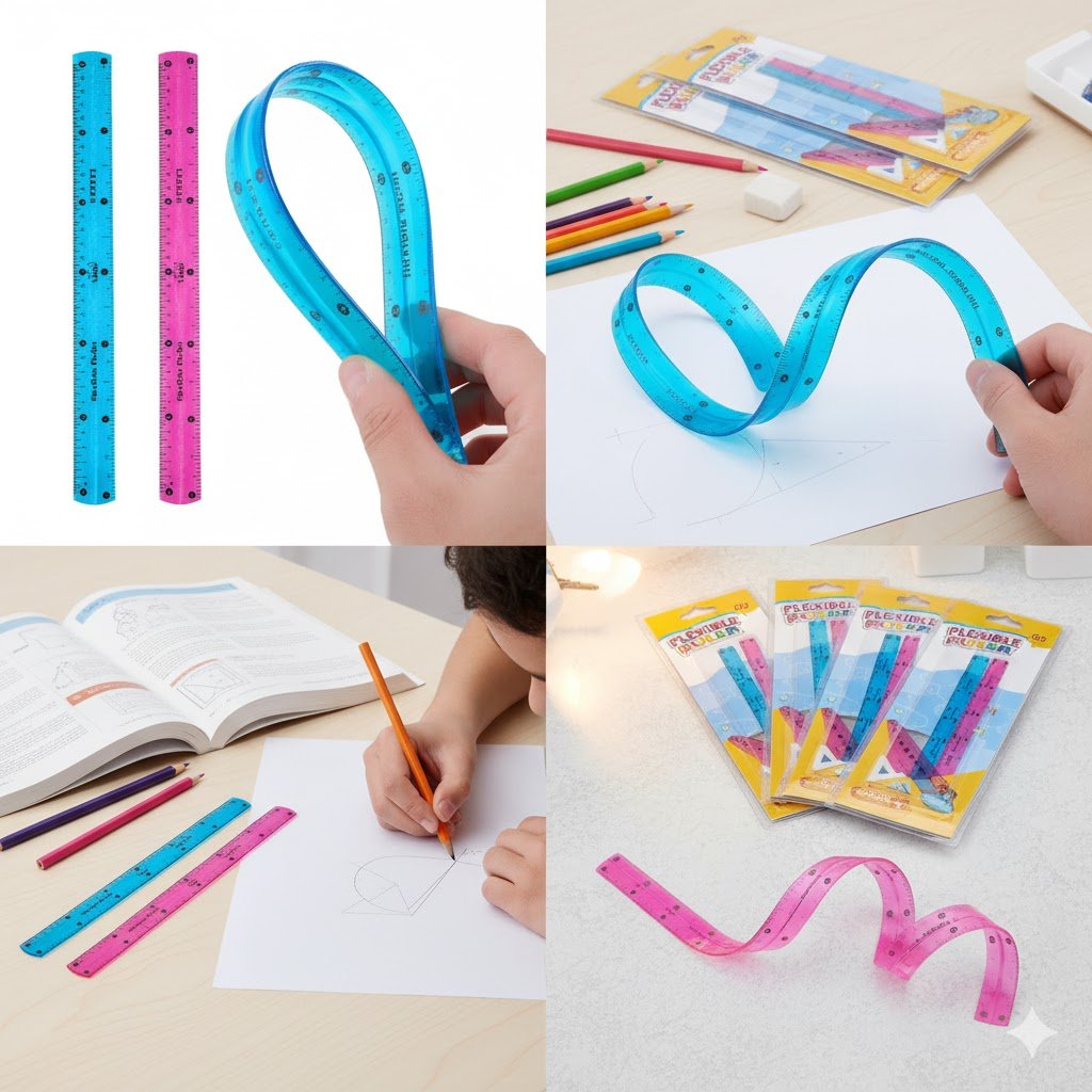 Flexible Ruler Scale 30 cm | Folding Measuring Ruler, Pack of 2 - Image 2