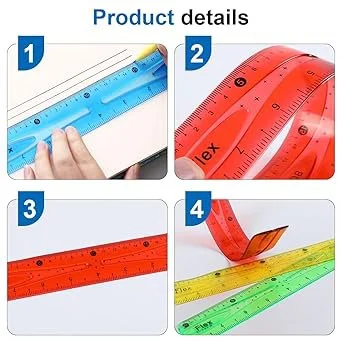 Flexible Ruler Scale 30 cm | Folding Measuring Ruler, Pack of 2 - Image 7