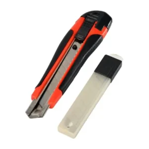 Heavy Duty 18mm Cutter Knife Set with Rubber Handle & Extra Blades - Ideal for Office and Home Use ( default, Standard ).